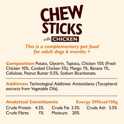 Lily's Kitchen Natural Dog Dental Chew Sticks with Chicken, 10 x 120 g