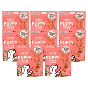 Lily's Kitchen Puppy Chicken and Salmon Nibbles Grain-Free Dog Treats, 8 x 70g