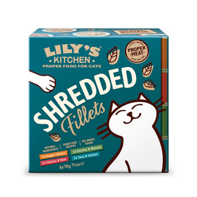 Lily's Kitchen Shredded Fillets Tins Multipack 8x70g - Pack of 4