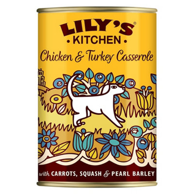 Lily's Kitchen Wet Dog Tin Chicken & Turkey Casserole 400g (Pack of 6)