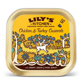 Lily's Kitchen Wet Dog Tray Chicken& Turkey Casserole 150g (Pack of 10)