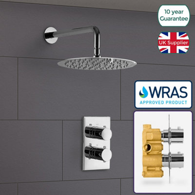 Lily Thin Concealed 2 Dial 1 Way Thermostatic Shower Mixer