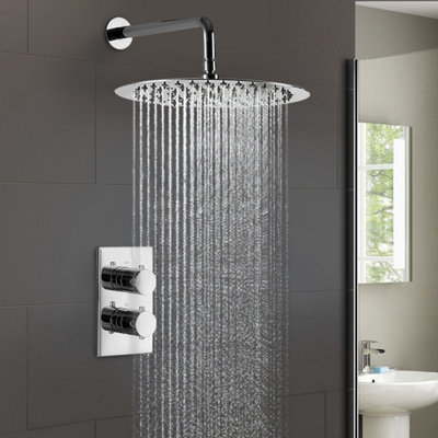 Lily Ultra Thin 2 Dial 1 Way Concealed Thermostatic Shower Mixer and ...