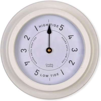 Lily White - Traditional Nautical Tide Clock - 22.7cm Steel