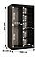 Lima Contemporary 2 Sliding Door Wardrobe 5 Shelves 2 Rails Black Matt and Oak Decor (H)2000mm (W)1000mm (D)620mm