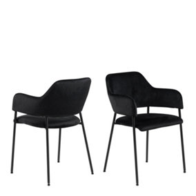 Lima Dining Chair with Armrest in Black