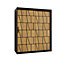 Lima I Contemporary 2 Sliding Door Wardrobe 5 Shelves 2 Rails Black Matt and Oak Decor (H)2000mm (W)1500mm (D)620mm