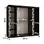 Lima I Contemporary 2 Sliding Door Wardrobe 9 Shelves 2 Rails Black Matt and Oak Decor (H)2000mm (W)2000mm (D)620mm
