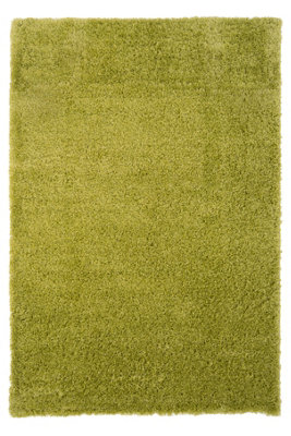Lime Green Thick Soft Shaggy Area Rug 60x110cm