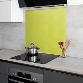 Lime Toughened Glass Kitchen Splashback - 600mm x 600mm