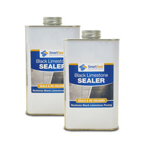 Limestone Sealer Black, Slate Sealer, (Smartseal), Protect, Enhance and Restore Natural Stone Patio, Ultra-Durable Solvent, 2 x 1L