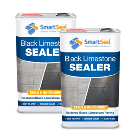 Limestone Sealer Black, Slate Sealer, (Smartseal), Protect, Enhance and Restore Natural Stone Patio, Ultra-Durable Solvent, 2 x 5L