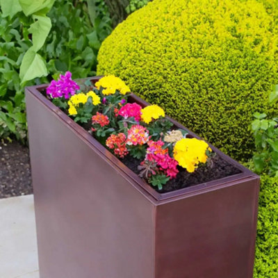 LIMITED EDITION - 75cm Long Zinc Galvanised Rose Gold 90cm Tall Trough Planter