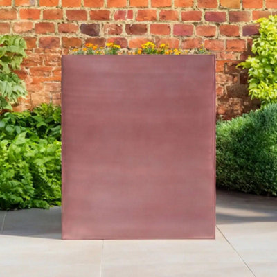 LIMITED EDITION - 75cm Long Zinc Galvanised Rose Gold 90cm Tall Trough Planter