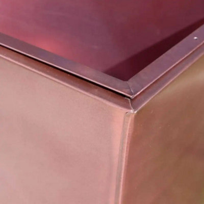 LIMITED EDITION - 75cm Long Zinc Galvanised Rose Gold 90cm Tall Trough Planter