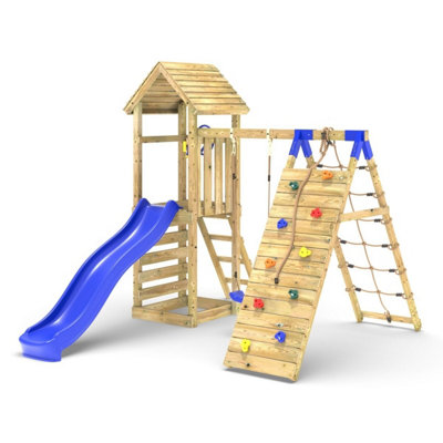 Limited Edition Rebo Wooden Climbing Frame with Swing and Up & over ...