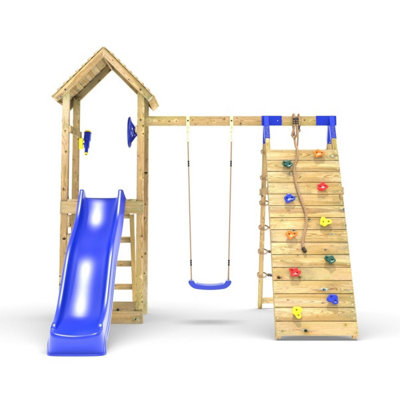 Limited Edition Rebo Wooden Climbing Frame with Swing and Up & over ...