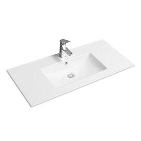 Limoge 4001A Ceramic 101cm Thin-Edge Inset Basin with Scooped Bowl