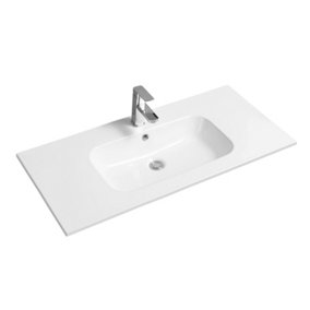Limoge 4010 Ceramic 101cm Thin-Edge Inset Basin with Oval Bowl