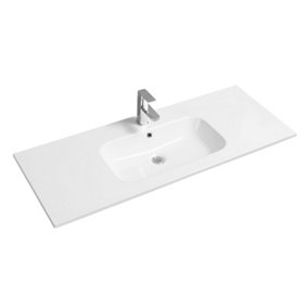 Limoge 4010 Ceramic 121cm Thin-Edge Inset Basin with Oval Bowl