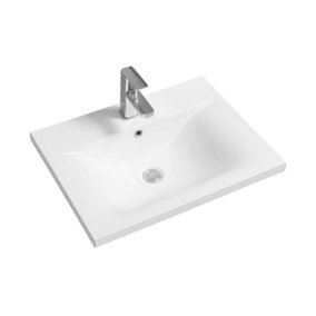 Limoge 5089 Ceramic 61cm Thin-Edge Inset Basin with Dipped Bowl