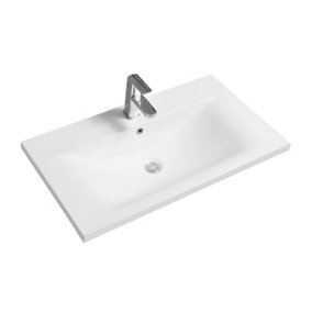 Limoge 5089 Ceramic 81cm Thin-Edge Inset Basin with Dipped Bowl