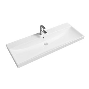 Limoge 5409 Ceramic 120.5cm Thick-Edge Inset Basin with Scooped Full Bowl