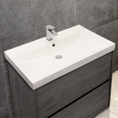 Limoge 5409 Ceramic 80.5cm Thick-Edge Inset Basin with Scooped Full Bowl