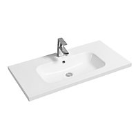 Limoge 5414 Ceramic 81cm Mid-Edge Inset Basin with Oval Bowl