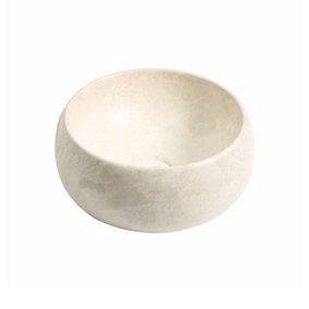 Limoge 7812 Ceramic Domed Round Countertop Basin in Stone Effect