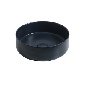 Limoge 7844 Ceramic Vert Round Countertop Basin in Dark Blue