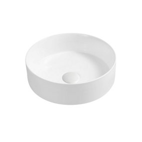 Limoge 7844 Ceramic Vert Round Countertop Basin in Matte White