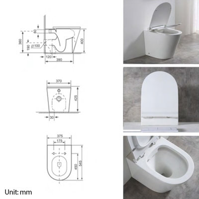 Limoge Baku Back-to-Wall Toilet