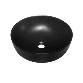 Limoge Black Ceramic Rounded Countertop Basin