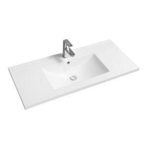 Limoge Mid-Edge 5001 Ceramic 101cm Inset Basin with Scooped Bowl