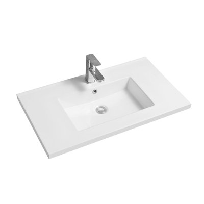 Limoge Mid-Edge 5012 Ceramic 81cm Inset Basin with Rectangular Bowl ...