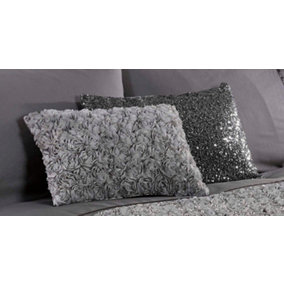 Limoge Raised Roses Floral Filled Cushion