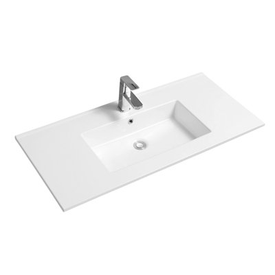 Limoge Thin-Edge 4012 Ceramic 101cm Inset Basin with Rectangular Bowl