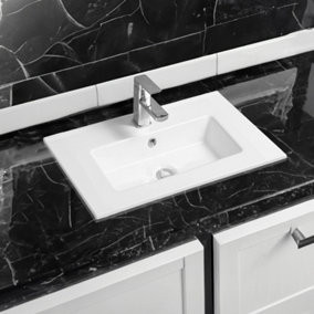 Limoge Thin-Edge 4024A Ceramic 61cm Narrow Inset Basin with Rectangular Bowl