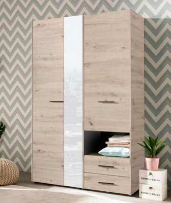 Limone Grey Oak 3 Door Wardrobe