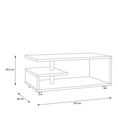 Lincoln Antique Oak G-Shape Coffee Table with Open Shelves and Lockable ...
