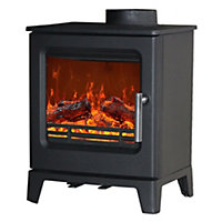 Lincsfire 4.3KW Cast Iron Woodburner Stove Log Wood Burning Fireplace Defra Eco Approved
