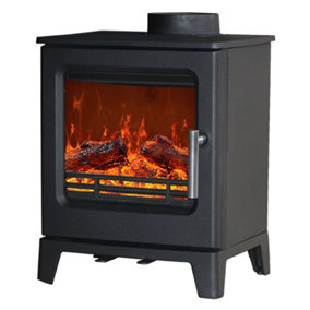Lincsfire 4.3KW Cast Iron Woodburner Stove Log Wood Burning Fireplace Defra Eco Approved