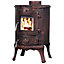 Lincsfire 5KW Wood Burning Stove Cast Iron Fireplace Log Burner Bronze Defra Eco Design