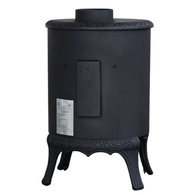 Lincsfire Black Wood Burning Stove Cast Iron Woodburner Fireplace 5KW Defra Eco Design