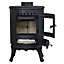 Lincsfire Black Wood Burning Stove Cast Iron Woodburner Fireplace 5KW Defra Eco Design