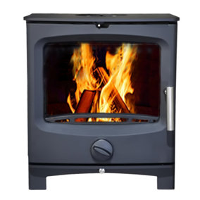 Lincsfire Defra 5KW Contemporary Wood Burning Multifuel Woodburning Stove Eco Design High Efficiency Fireplace