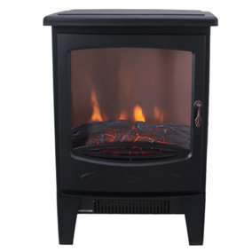 Lincsfire Electric Fireplace Stove Heater with Fire Flame Effect Portable Fireplace Stove 1800W