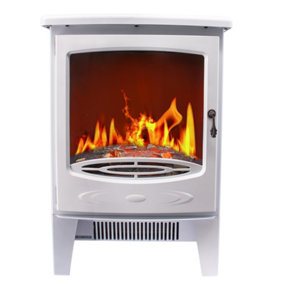 Lincsfire Freestanding 1800W Electric Fireplace Heater  Log Burning Effect Stove