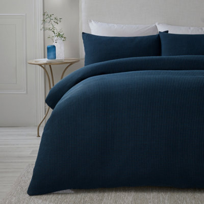 Lindly Textured Waffle Duvet Cover Set